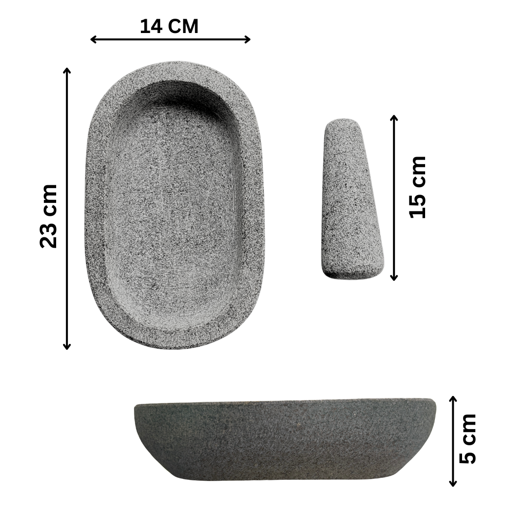 9-Inch Kalvam Stone Grinder for Spices & Herbs – Traditional Ammi Kutty, Khalbatta, Kharal – Natural Mortar and Pestle Stoneware Masher for Kitchen Use