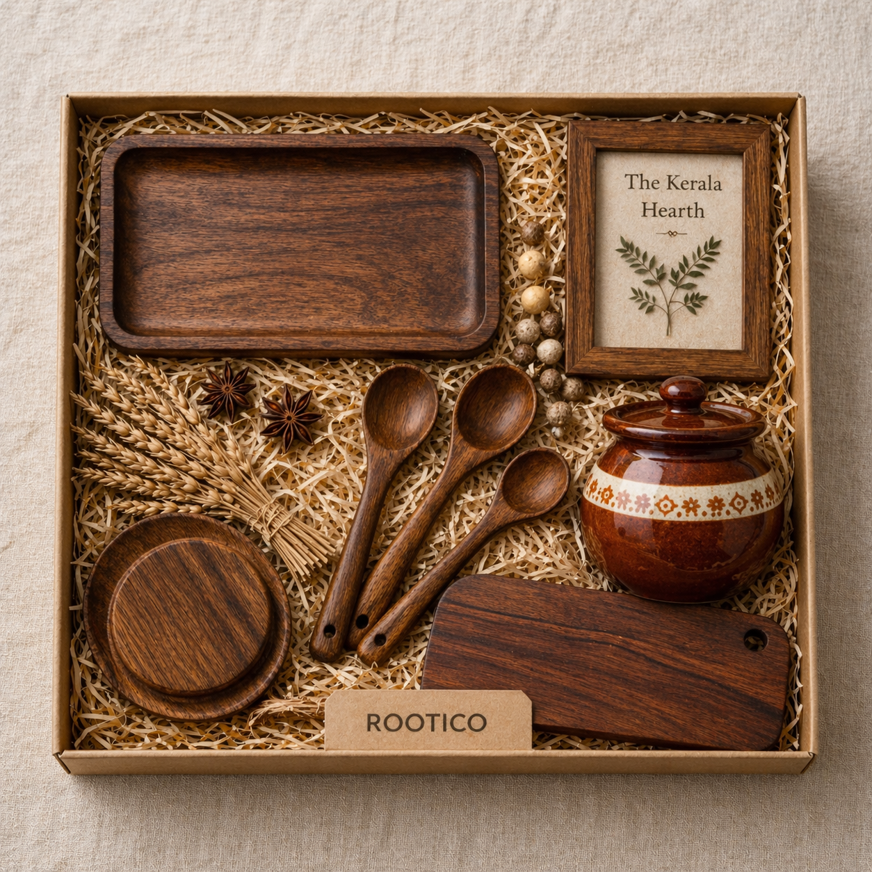 The Kerala Hearth β Premium Wooden Kitchen & Home Gift Box
